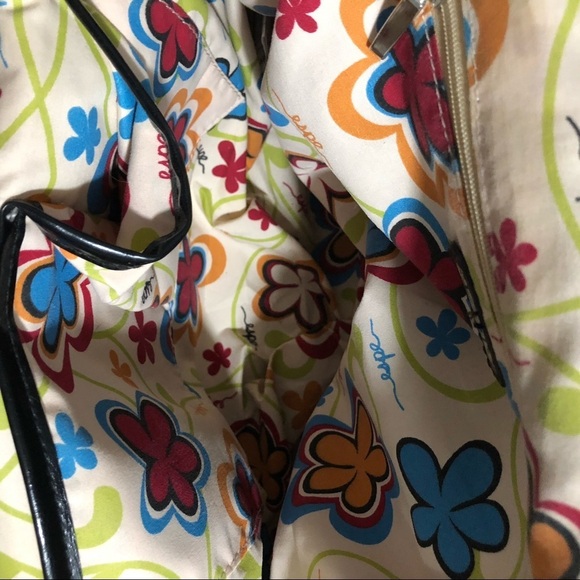 Espe handbag brown and  black with red flower - Picture 13 of 14